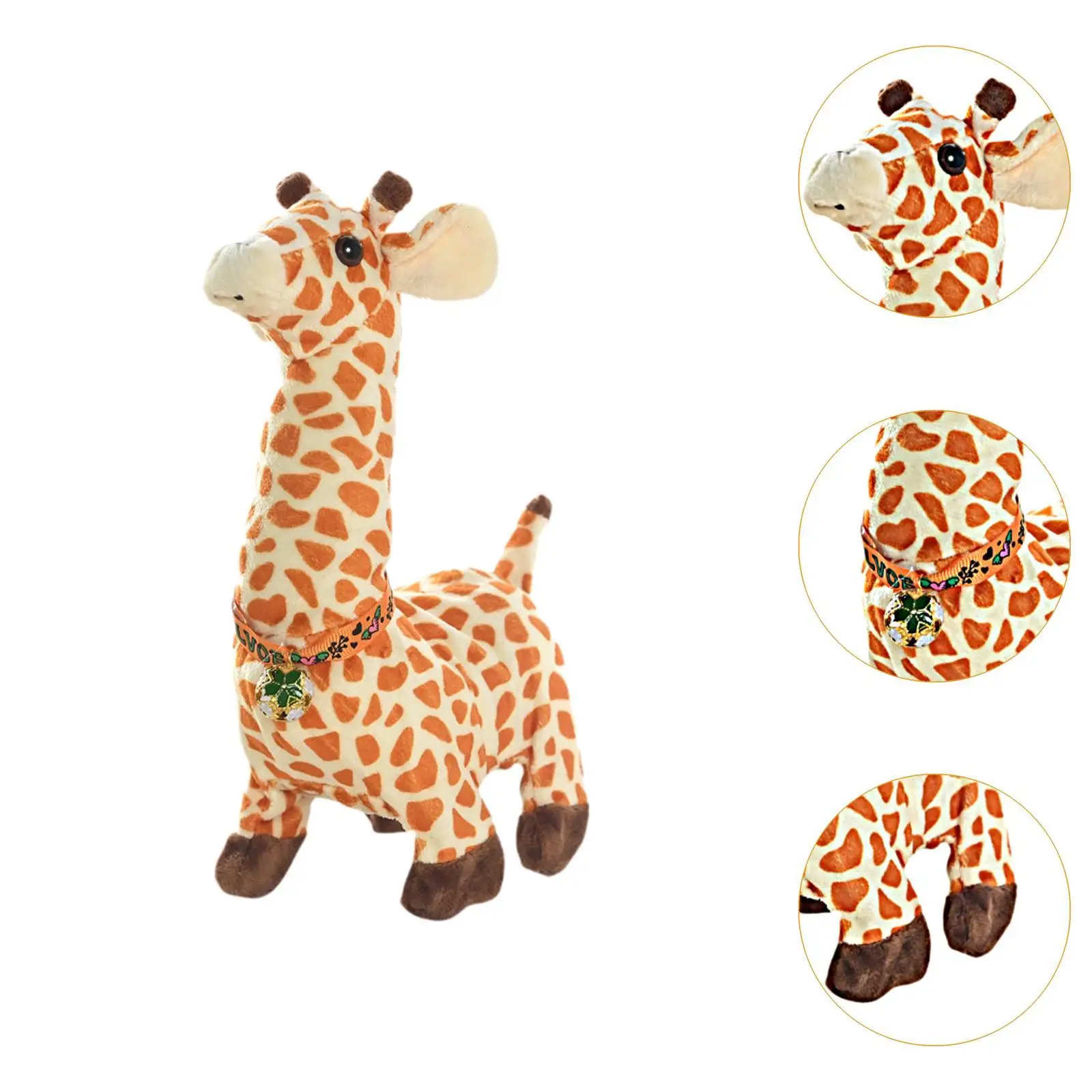 Juguete de jirafa de peluche, muñecos de jirafa, decoración interactiva para habitación, vibración realista