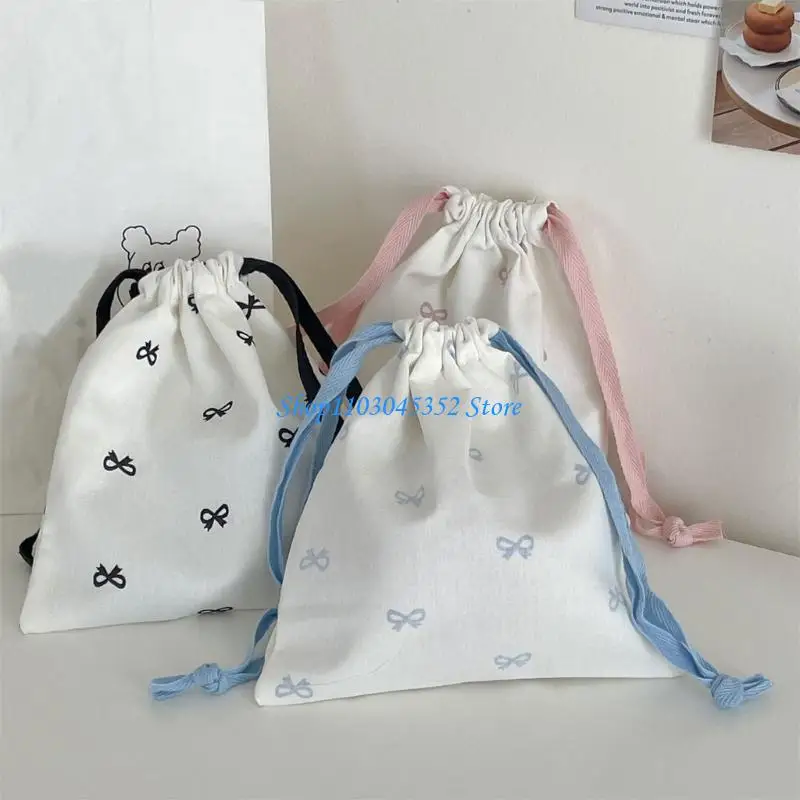 

A3PE Multifunctional Drawstring Bag Cosmetic Bag Bows Makeup Bag Portable Storage Gift Small Storage Bag