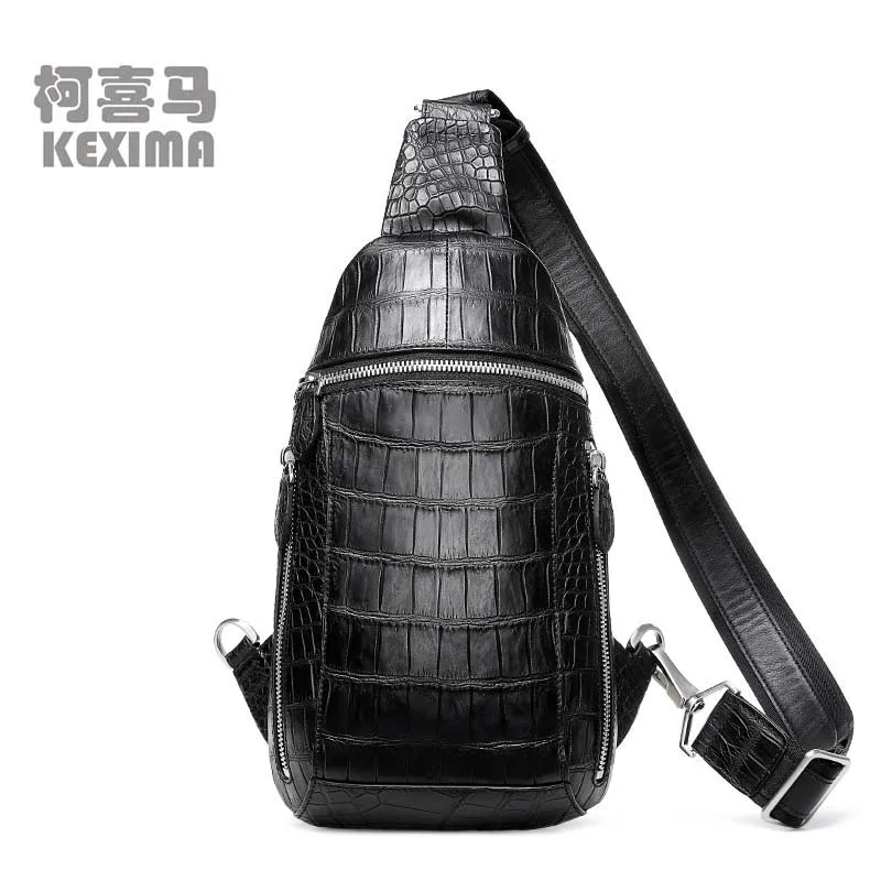 ouluoer  crocodile  Men bags  Thailand   leisure  Single shoulder bag  large capacity male chest bag  Male breast bag