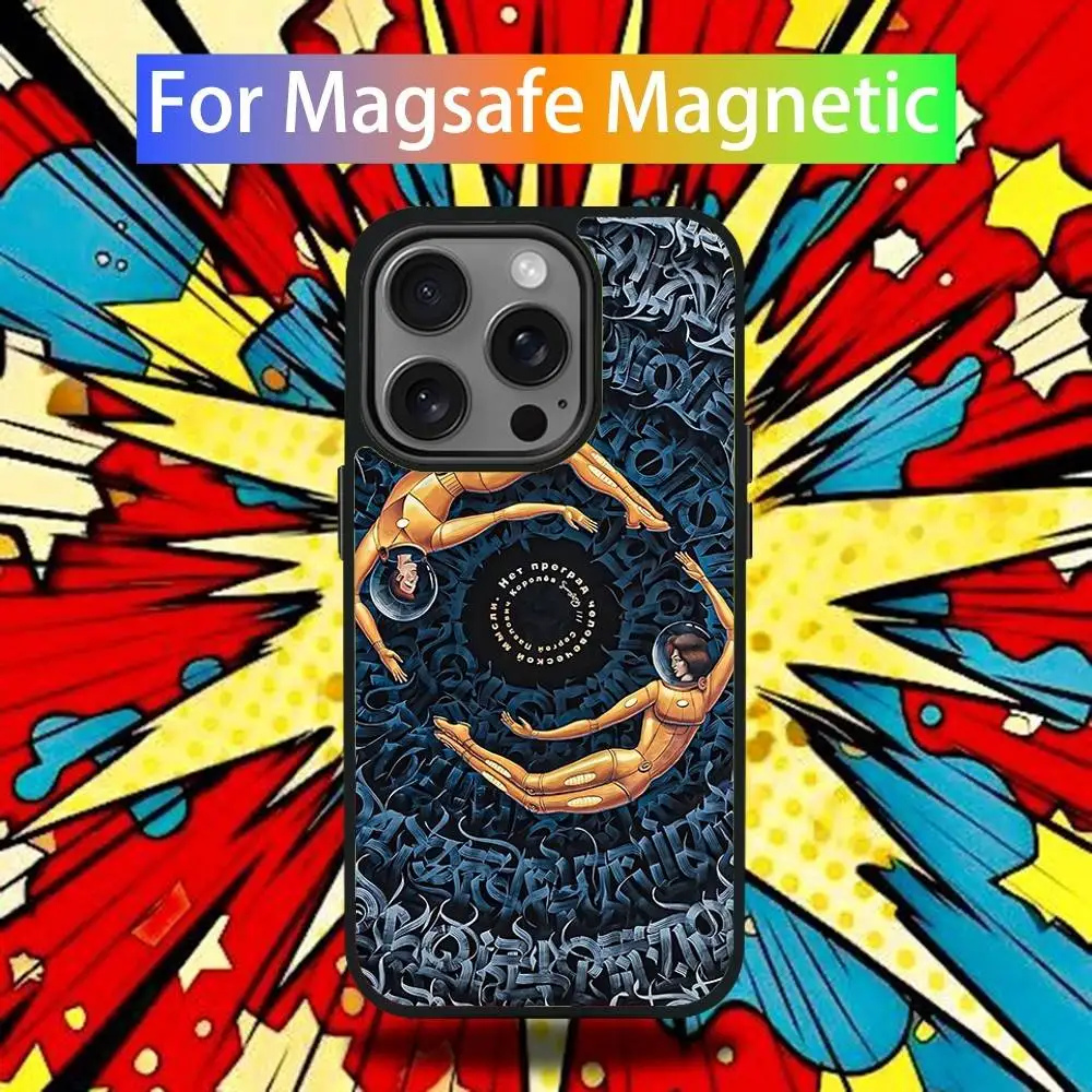 P-Pokras L-Lampas Art Etui na telefon iPhone 16,15,14,13,12,11,Pro,Max,Plus,Mini,SE4,E Magnetyczne bezprzewodowe ładowanie Magsafe