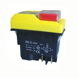 DKLD DZ04 4 Pins Waterproof Electromagnetic Push Button Switches Start Stop Switch for Grinding Machine 250VAC 8(6)A