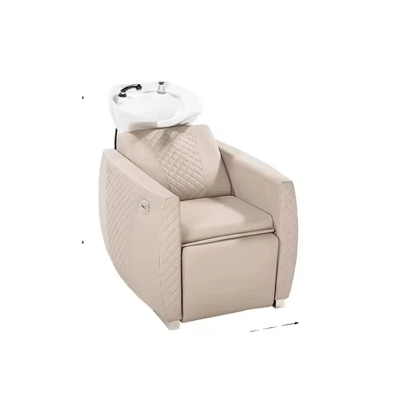 Electric Lifting Hair Treatment Shampoo Bed  Adjustable Shampoo Basin Barber Shop Beauty Salon Semi-reclining Shampoo Chair Bed