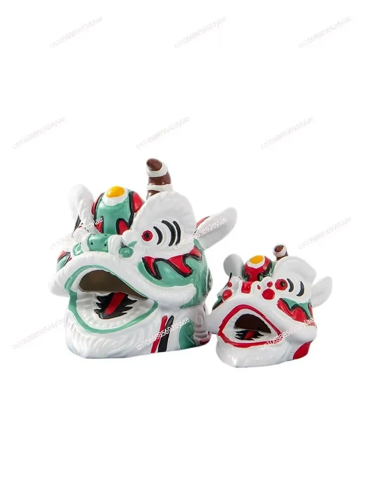 

Lion Dance Head Lion Dance Ornament Model Room Living Room Bogu Rack Tea Room Bookcase Soft Decoration