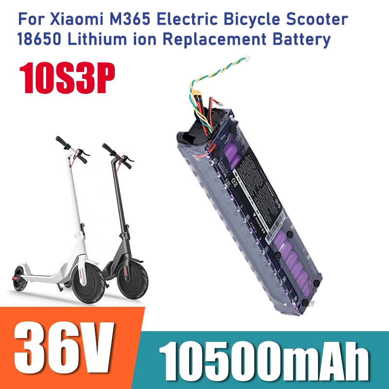 10S3P 36V lithium-ion battery pack, 7.8Ah ,for M365 electric scooter, waterproof design, supports Bluetooth communication