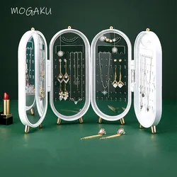 MOGAKU-Caixa de Embalagem de Exibição de Jóias Dobráveis, Colar, Brincos, Anéis, Acessórios, Popular, Novo, 4 Ventiladores