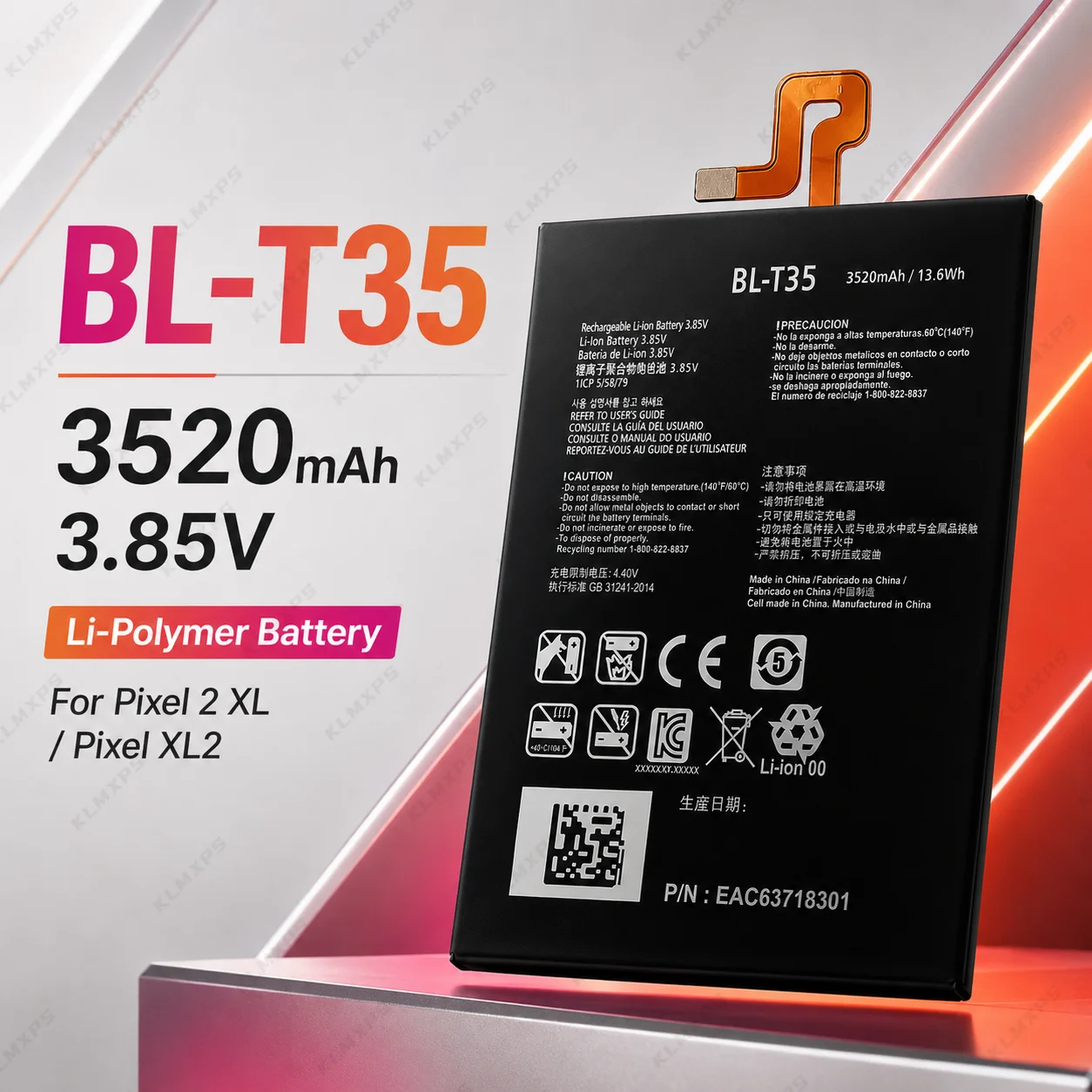 Replacement Phone Battery BL-T35 3520mAh For LG Google Pixel 2 XL Pixel2 Mobile Battery Part High Capacity Power Pack