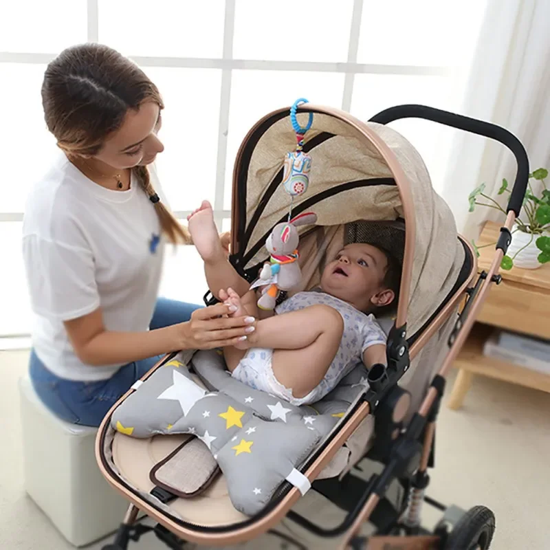 Baby Stroller Pendant Multifunctional Infants Cartoon Animal Wind Chime Plush Toy Rabbit Rattle Kids Soothing Toy Entrance Bite