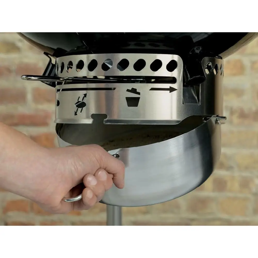 22-Inch Deluxe Charcoal Grill with Touch-No-Go Ignition in Black