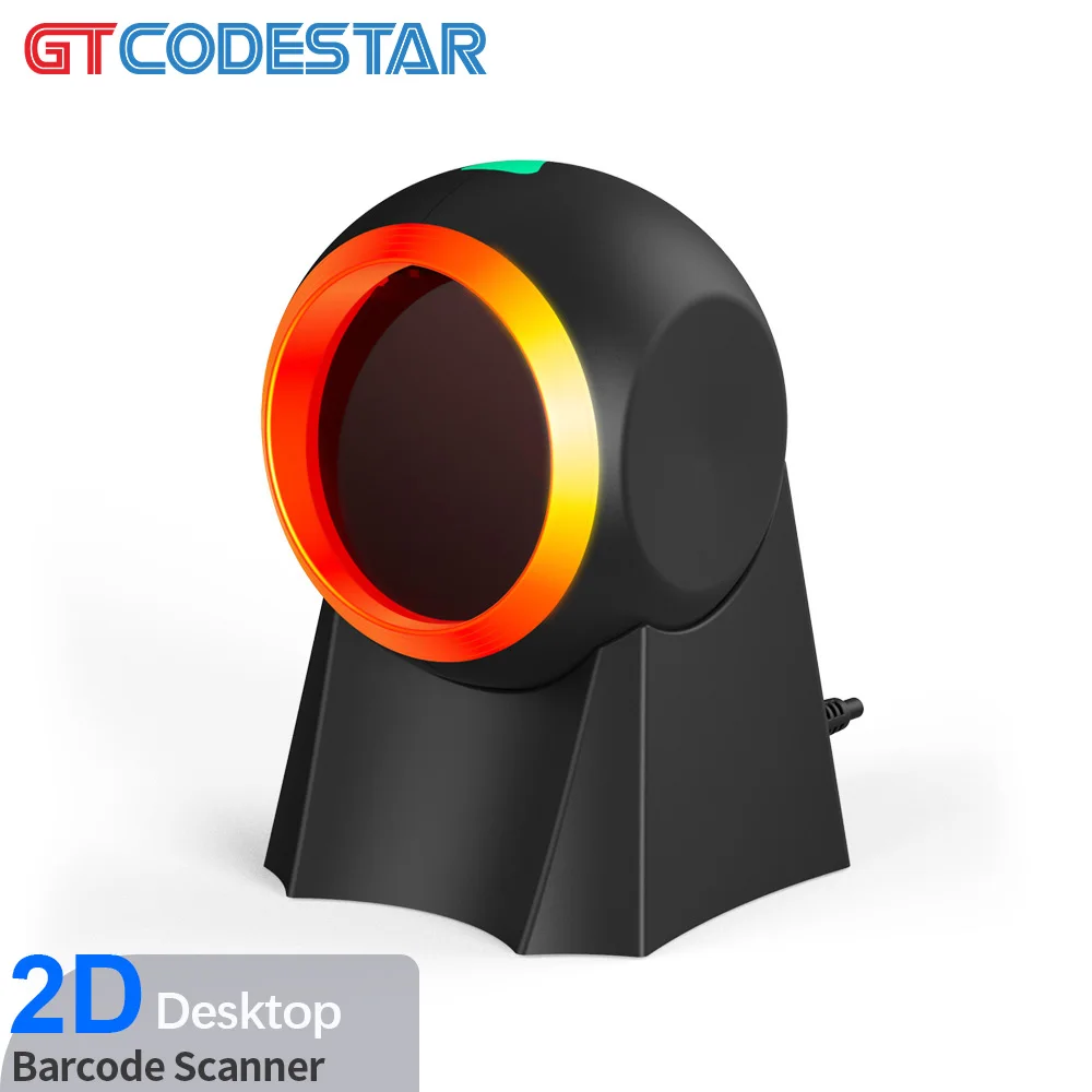 GTCODESTAR Scanner Usb Barcod Table Scanner 2d Wired Barcode Scanner 1d 2d Qr Desktop USB bar Code Reader for Supermarket
