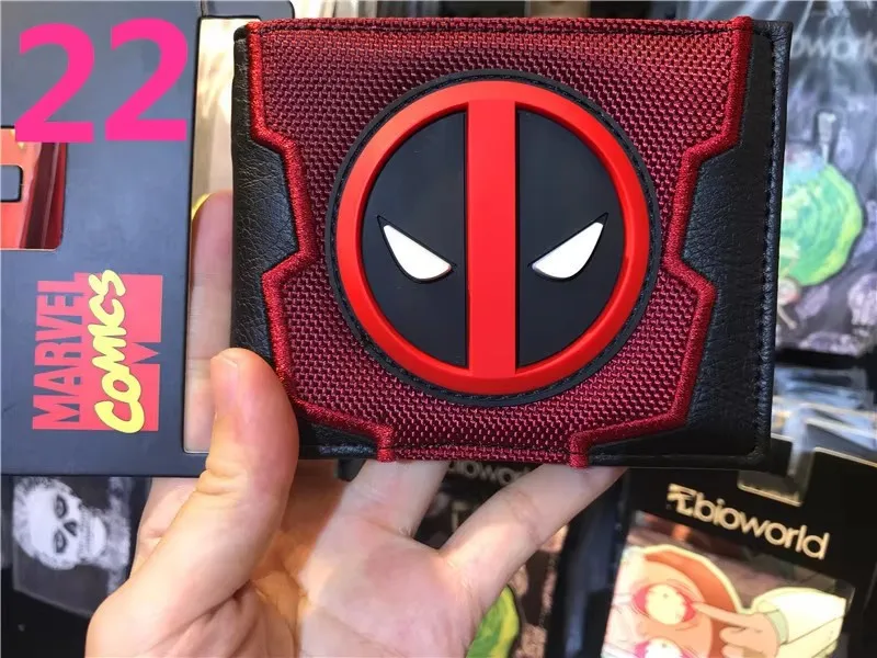 Anime Cartoon Marvel Comics Deadpool Leather Wallet Metal Design Purse Gift for Man Boys Anime Cosplay Coin Purse Birthday Gifts