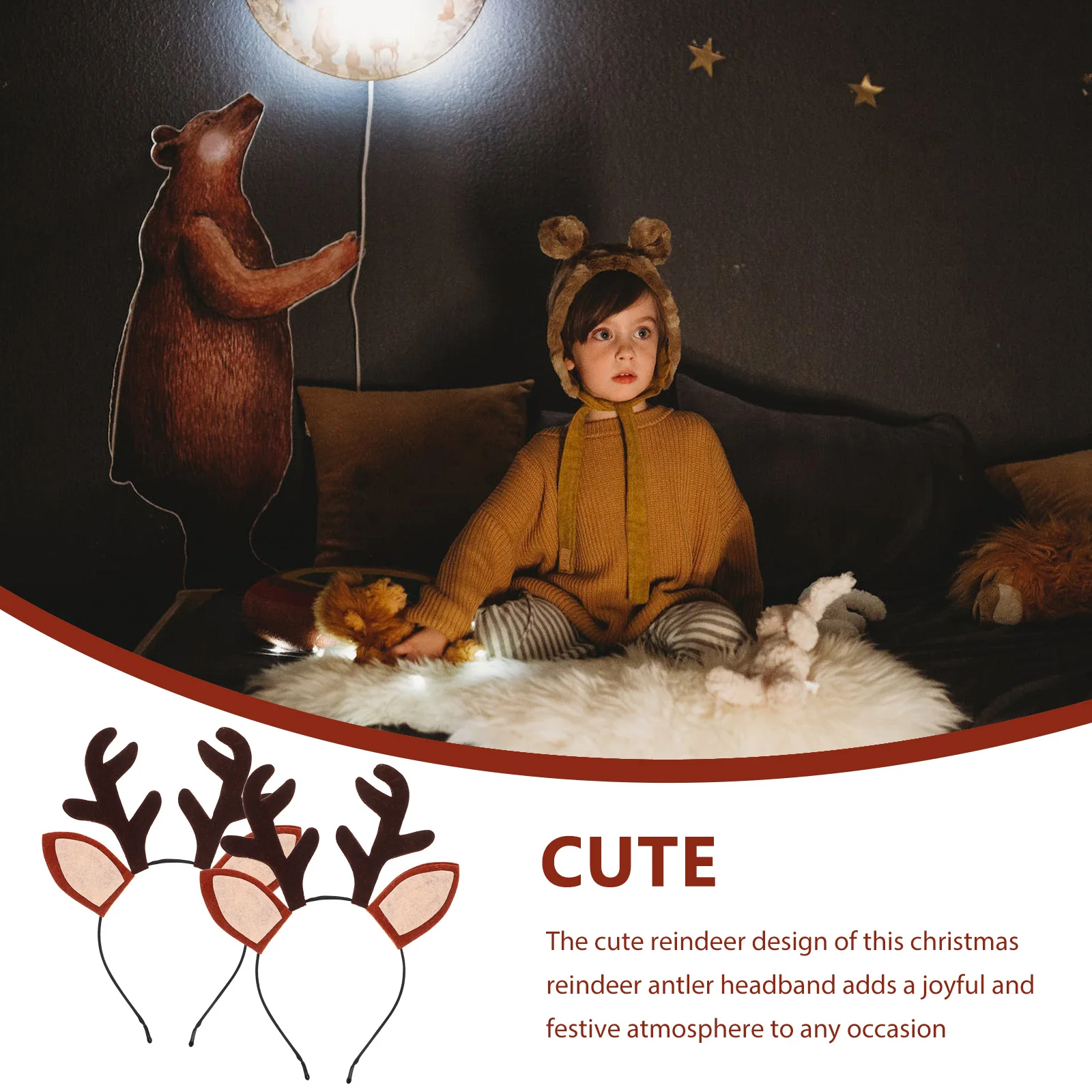 

2 шт., повязка на голову с рогами, рождественский обруч для волос с оленями, мягкая ткань, головной убор для рождественской вечеринки, украшение, повязка на голову с рогами, рождественские повязки на голову