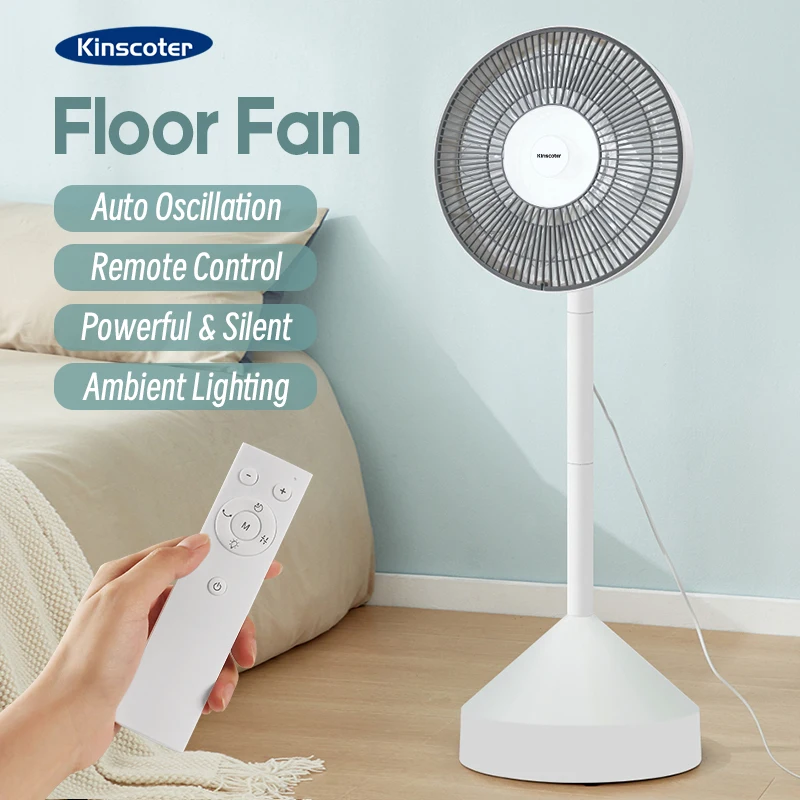 KINSCOTER Floor Fan Home 220v Electric Fan 4 Speed Silent Air Conditioner Air Circulator Fan Ventilator With Remote Control