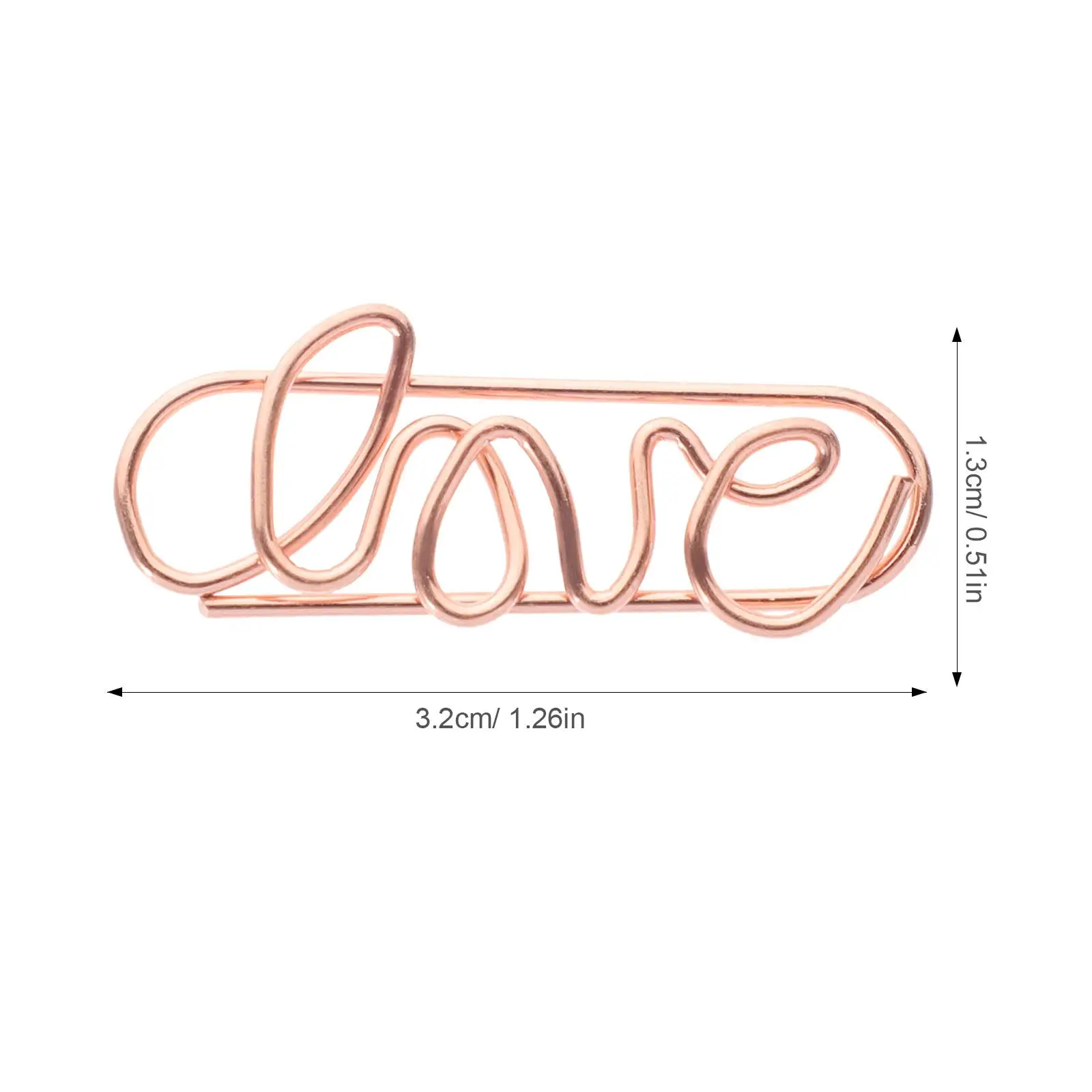 

50pcs Metal Paper Clips Rose Mini Office Supplies Adorable Document Fixing Book Reading Decorative Stationery