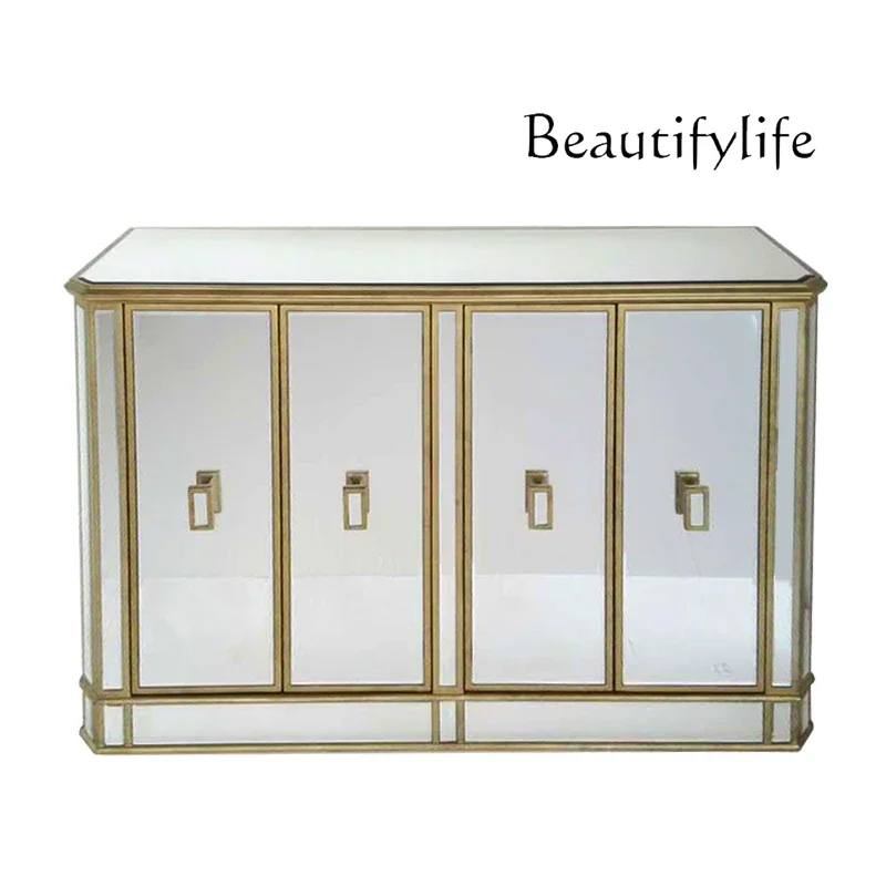 N40 European antique decorative cabinet, mirror entrance cabinet, neoclassical postmodern style