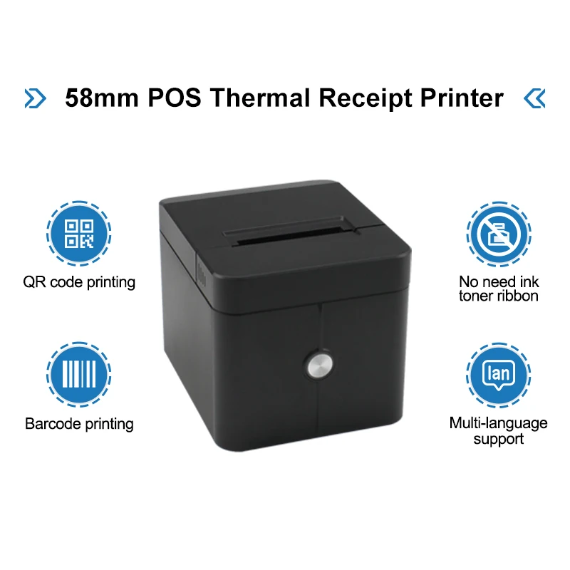 Cashino CSN-58V 58mm RS232/USB/LAN Desktop Thermal Receipt Pos Printer With Auto Cutter