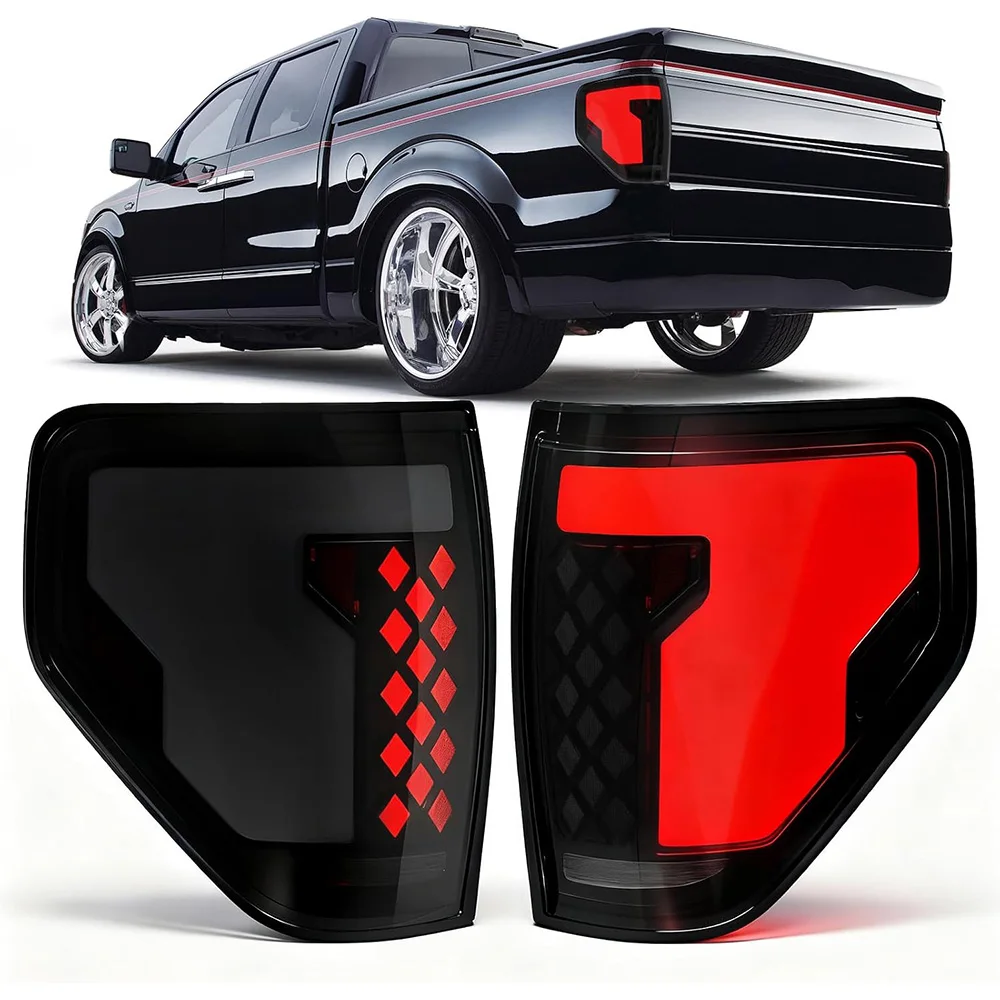 LED Tail Lights Compatible with Ford F150 2009 2010 2011 2012 2013 2014 Startup Animation Taillight Dynamic Turn Signal Lights Brake Reverse Light Sequential Full LED Rear Lamp Assembly