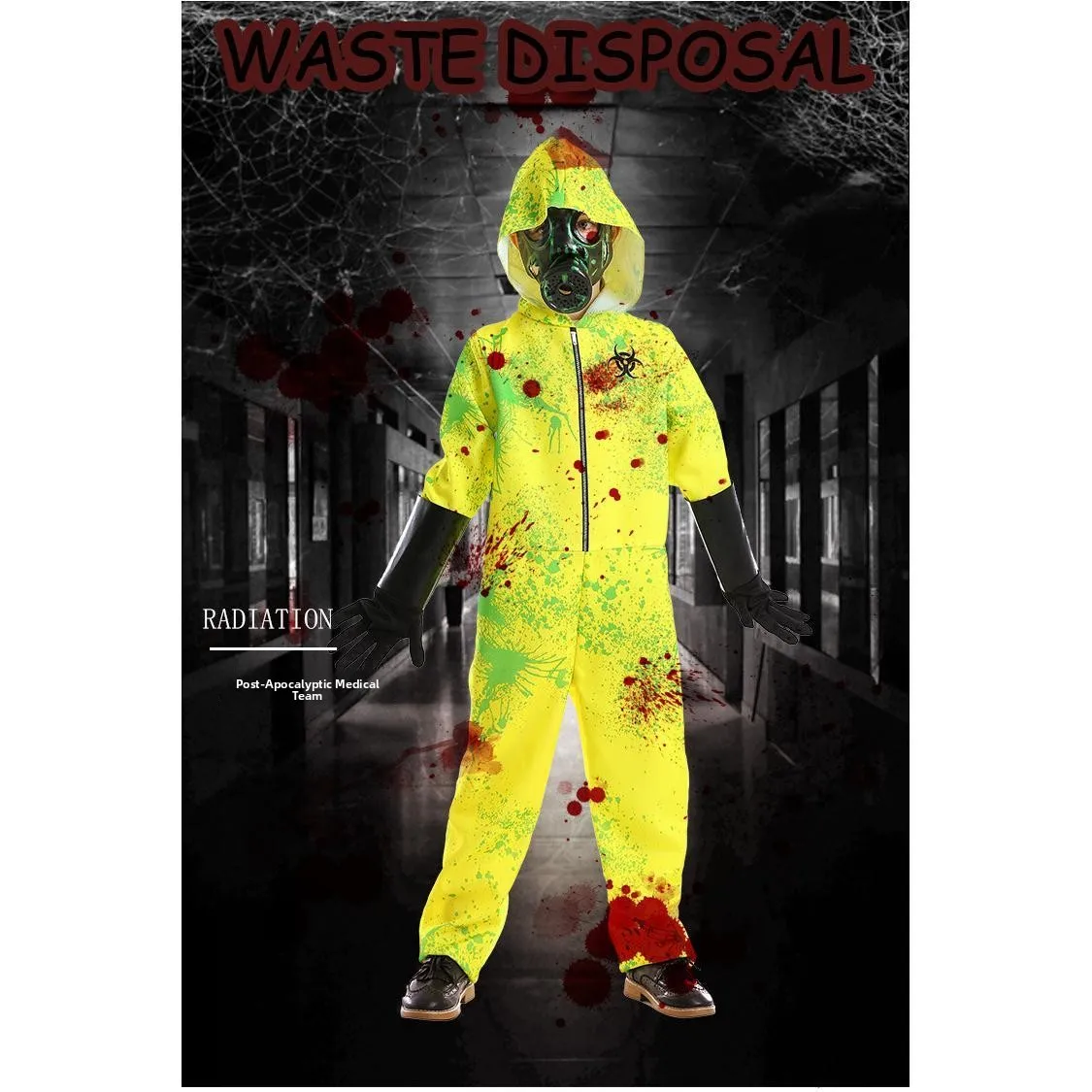 New loween Par Onesie Spray Print Neutral Zombie Costume Protective Suit Ladies' Ethnic Costume Stage Performance