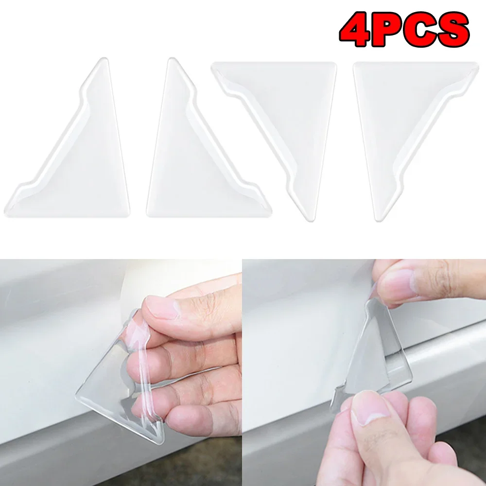 2/4pcs Car Door Corner Transparent Protective Stickers Anti-collision Anti-Scratch Cover Car Door Protector Sticker Accessories