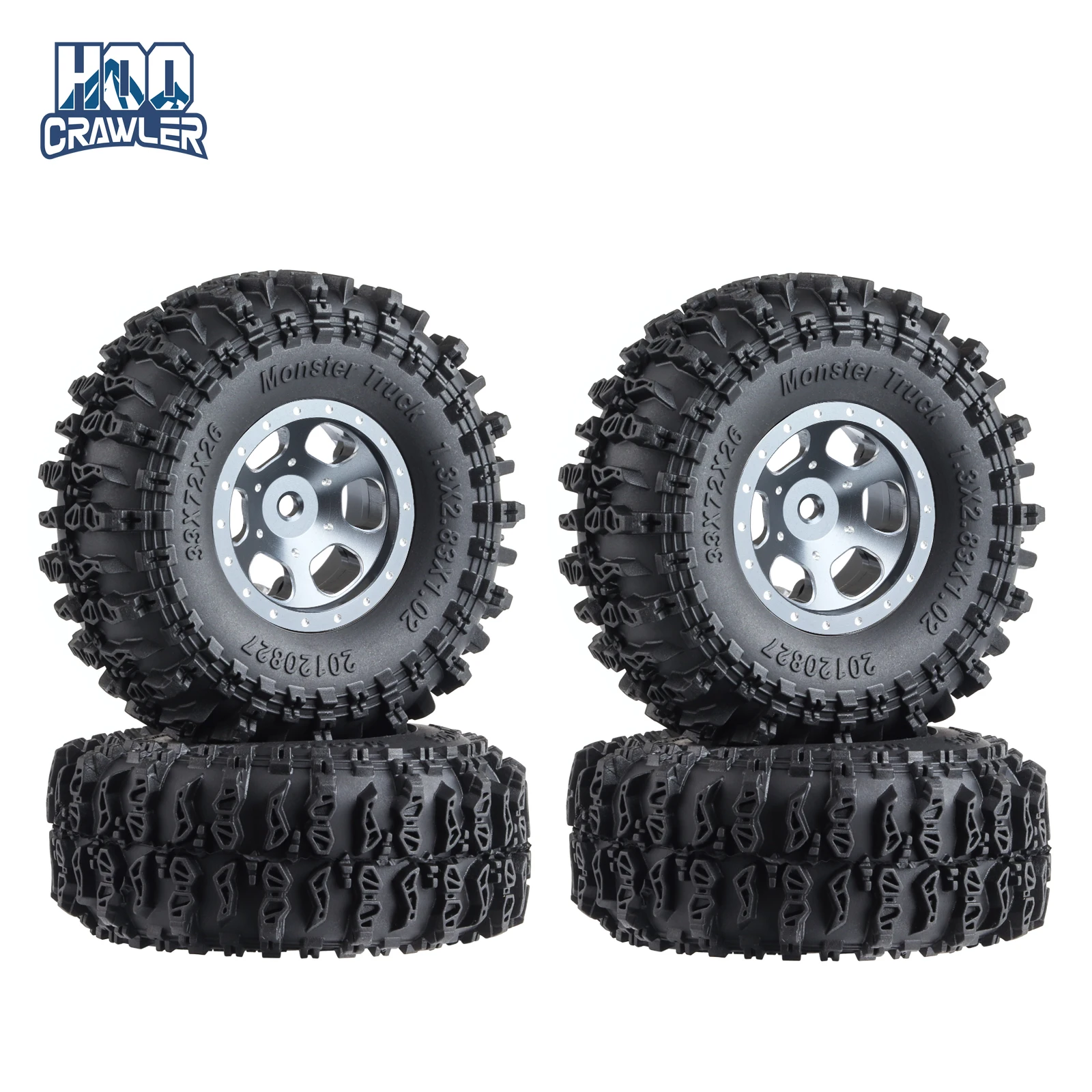 Hoocrawler pneus de roue en caoutchouc griffe de marais 70*27mm 1.3 "pneus de roue pour 1/18 TRX4M 1/24 RC SCX24