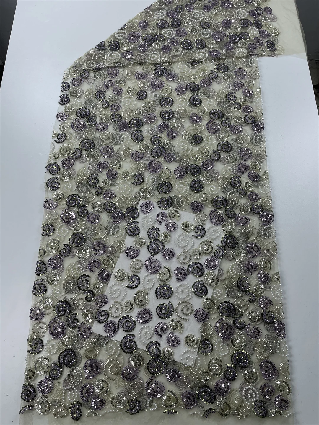 New Design African Tulle Lace Fabric 2025 High Quality Embroidery Lace Heavy Beads Sequins 5 Yards For Bride Wedding Party Dress