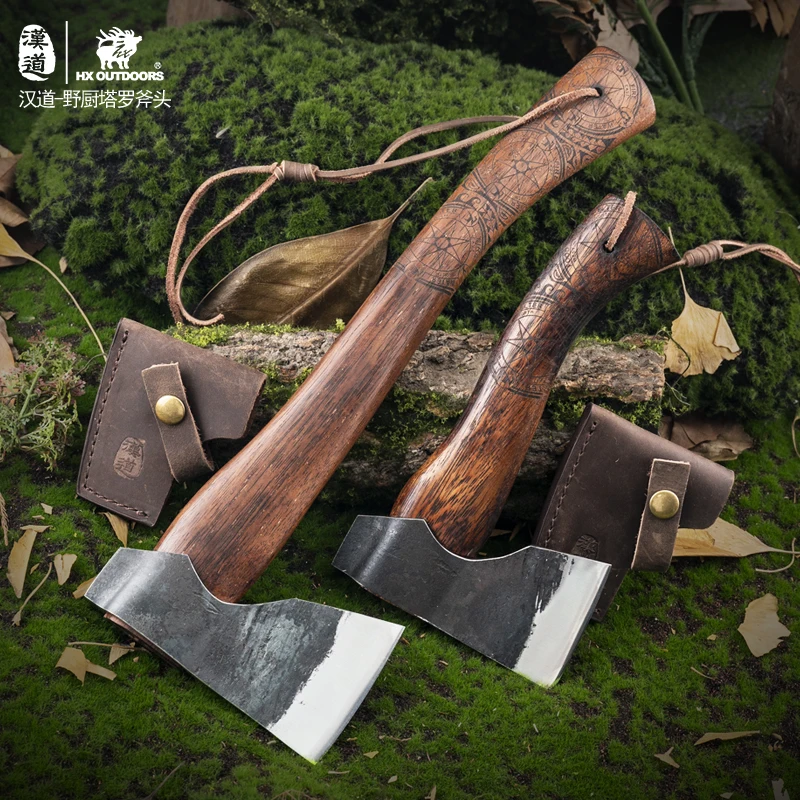 HX OUTDOORS Tactical Axe, Field Camping Axes, 65# Steel Mountain Axe Kitchen Camping Tool Hand Axe Hunting Tools Dropshipping