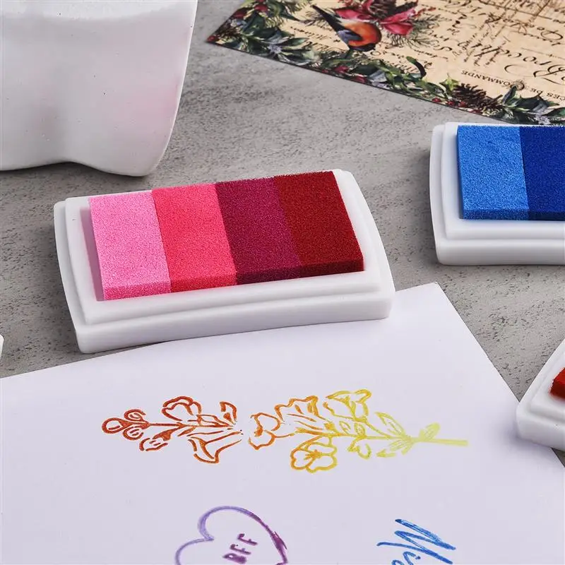 1 Piece Creative Stationery Four-Color Gradient Ink Pad DIY Finger Print Painting Seal Stamp Ink Pad