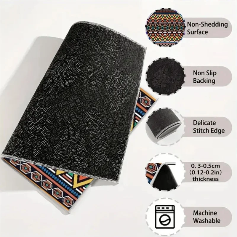 Car Trunk Mat, 29.53X39.37inch 1pc, Polyester Material, Vibrant Geometric Pattern, Colorful Tribal Design, Durable & Stylish, Pe