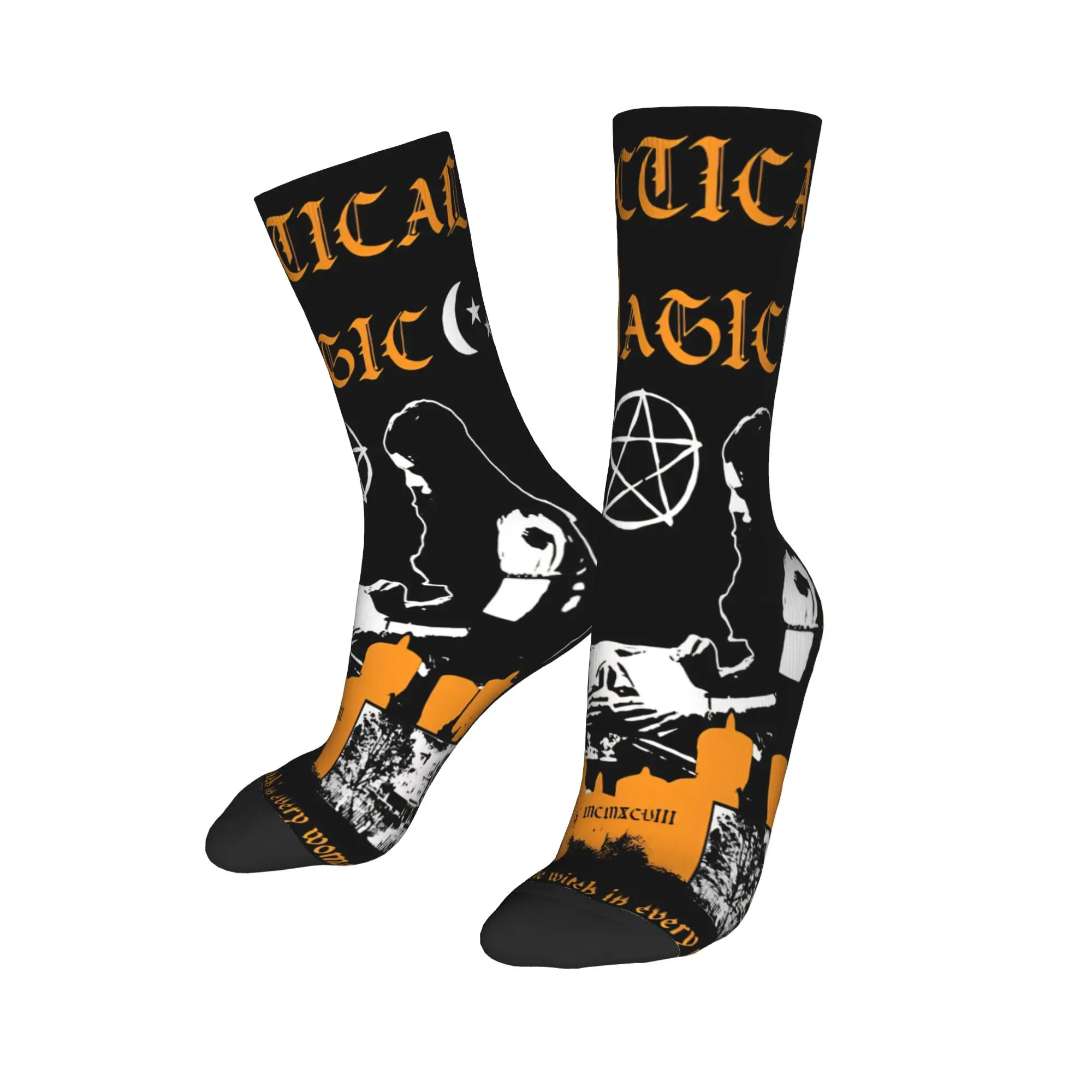 Men Women Practical Magic Witchcraft Witches Pentagram Occult Witchy Socks Breathable Fun  Socks Best Gift Idea