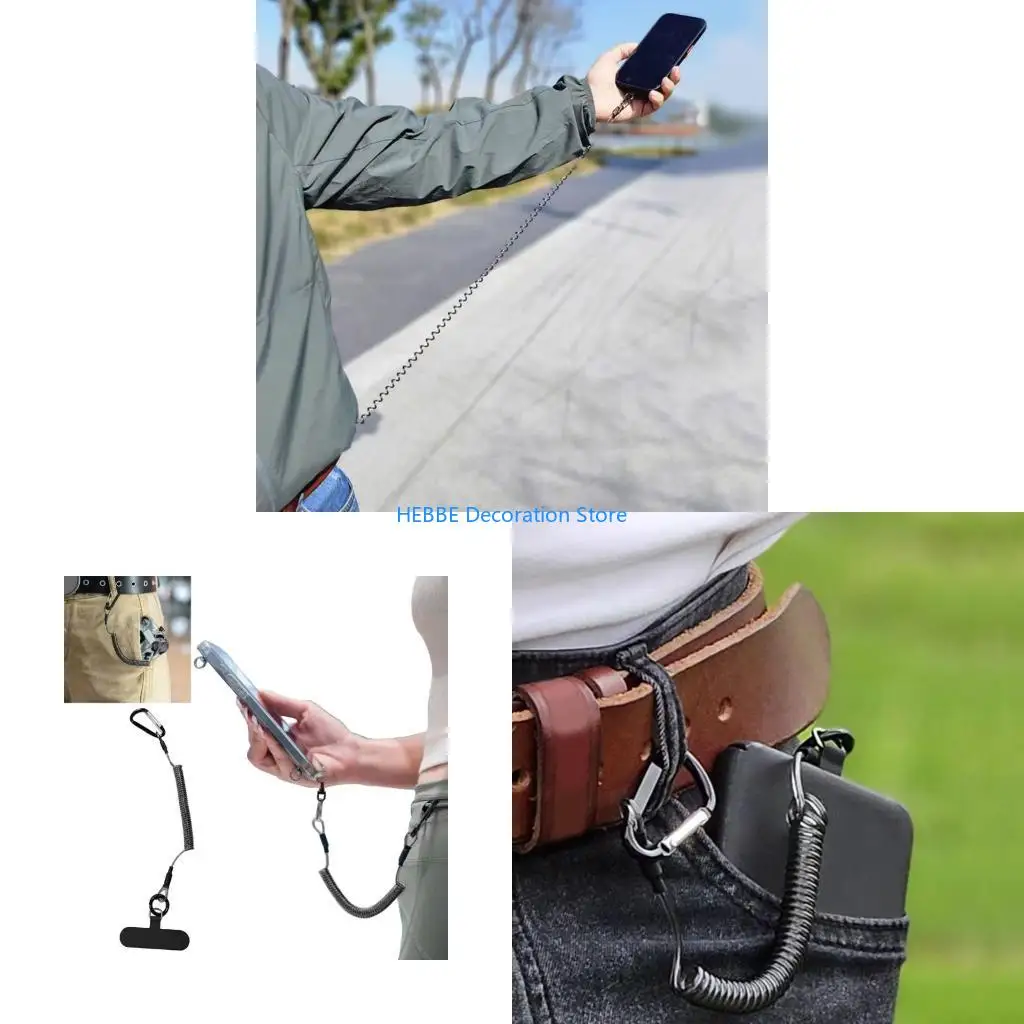 B0KC Secure Carabiner Phone Holder Retractable Cord Phone Tether and Multifunctional Opener for Practical Utility