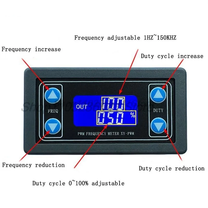 Signal Generator 1 Channel 1Hz-150KHz PWM Signal Generator Pulse Frequency Duty Cycle Adjustable Module LCD Display