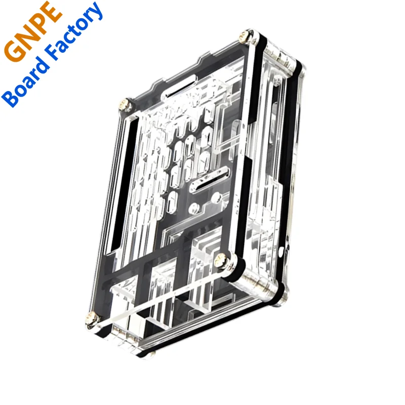 Custodia in acrilico Raspberry Pi 5, 9 strati, aperture precise per dispositivo di raffreddamento attivo ufficiale