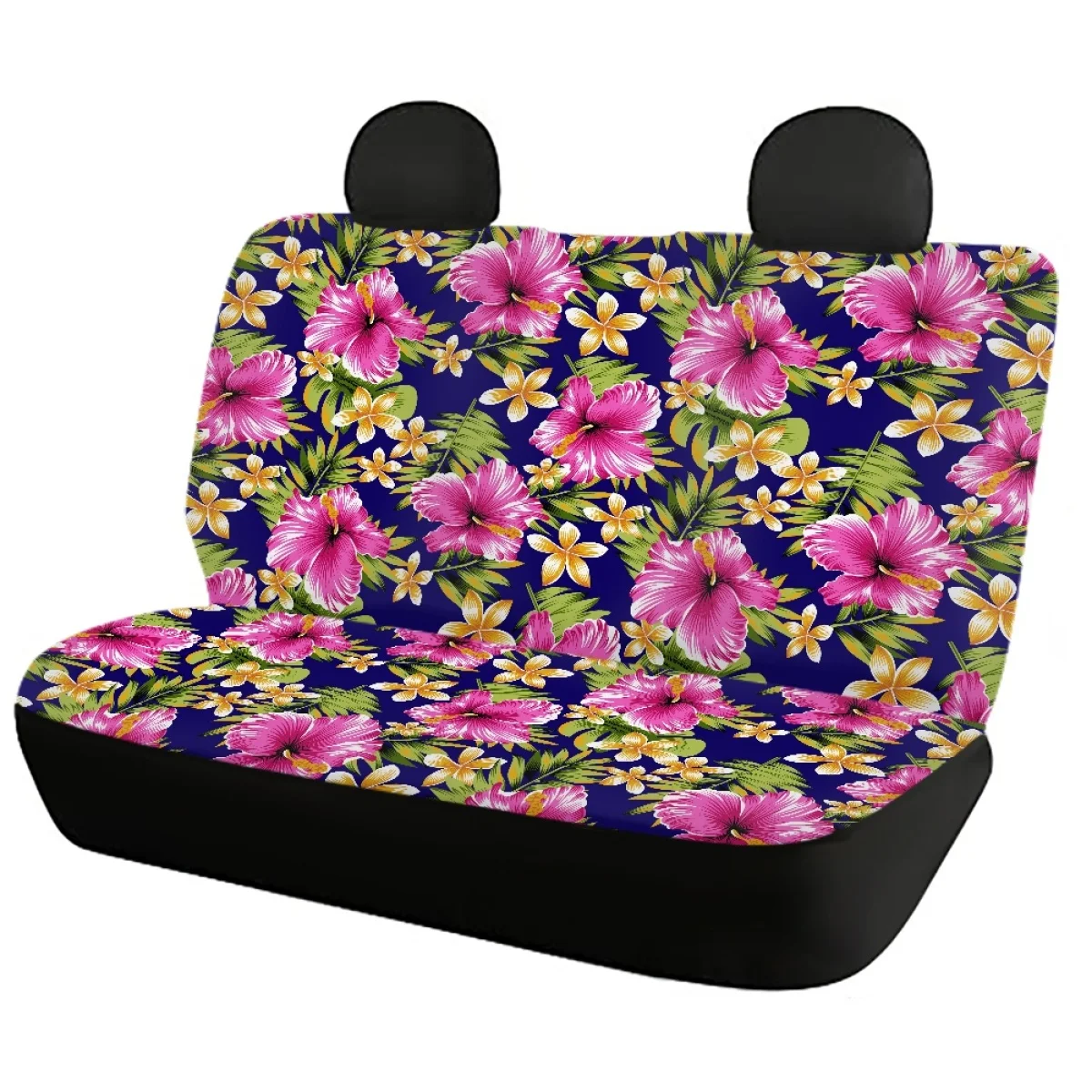 Front Back Seat Covers Decor Hawaiian Hibiscus Design Vehicle Seat Covers Soft Car Seat Cushion Breathable Universal Car Accesso