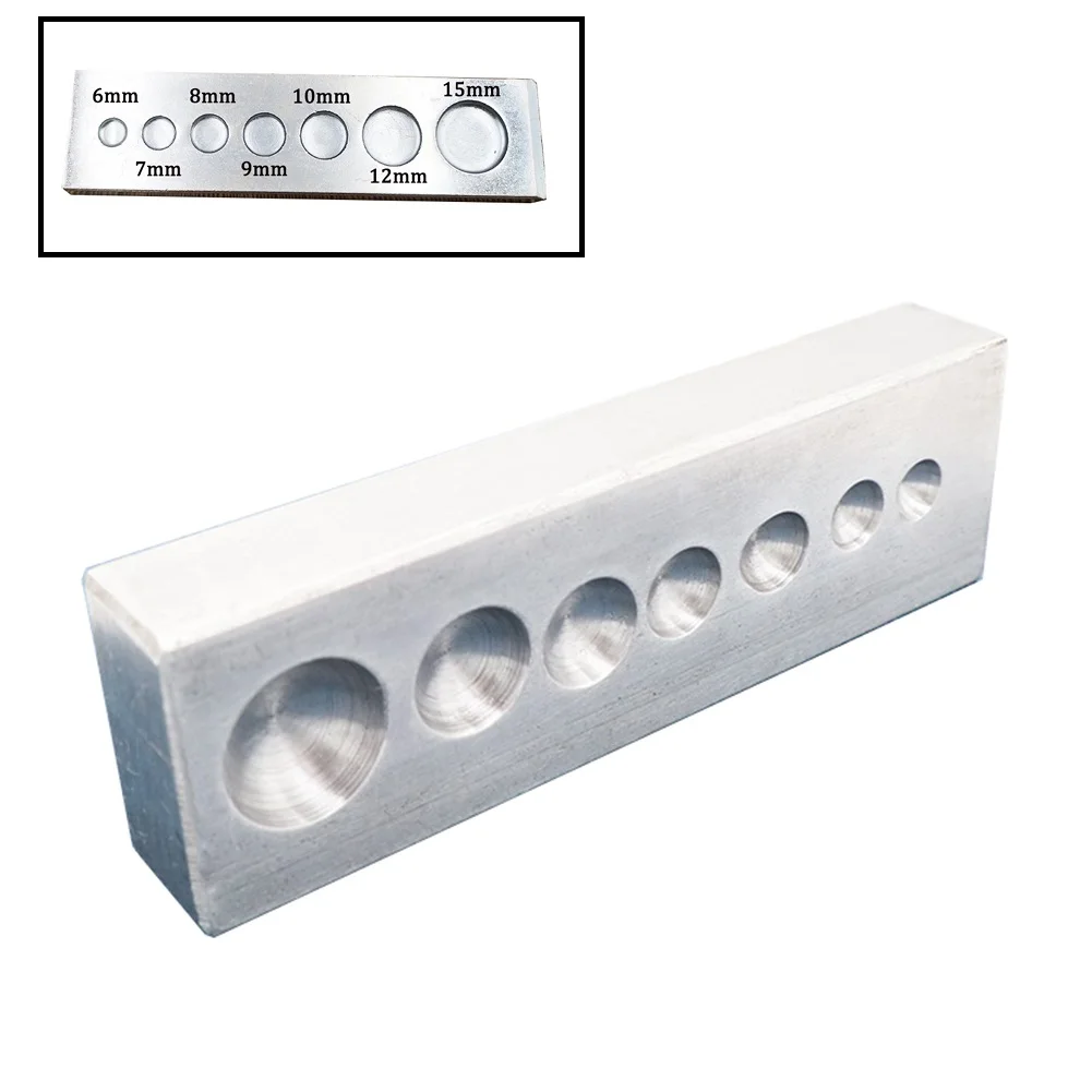 Couro Craft Bottom Plate Furador Snap Button Tools Rebite Setter Base Aço Carbono em mm mm mm mm 10 mm 12 Milímetros 15 Milímetros