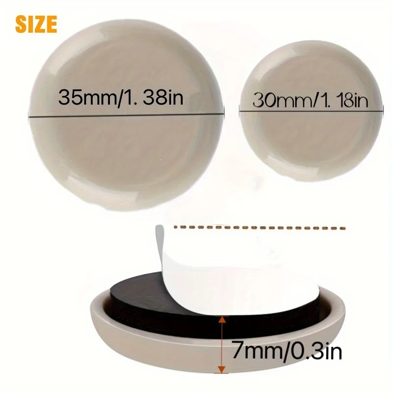 8pcs Self Adhesive PE Sliding Pad Anti-collision Table and Chair Foot Pad Sliding Floor Anti Scratch Sliding Pad