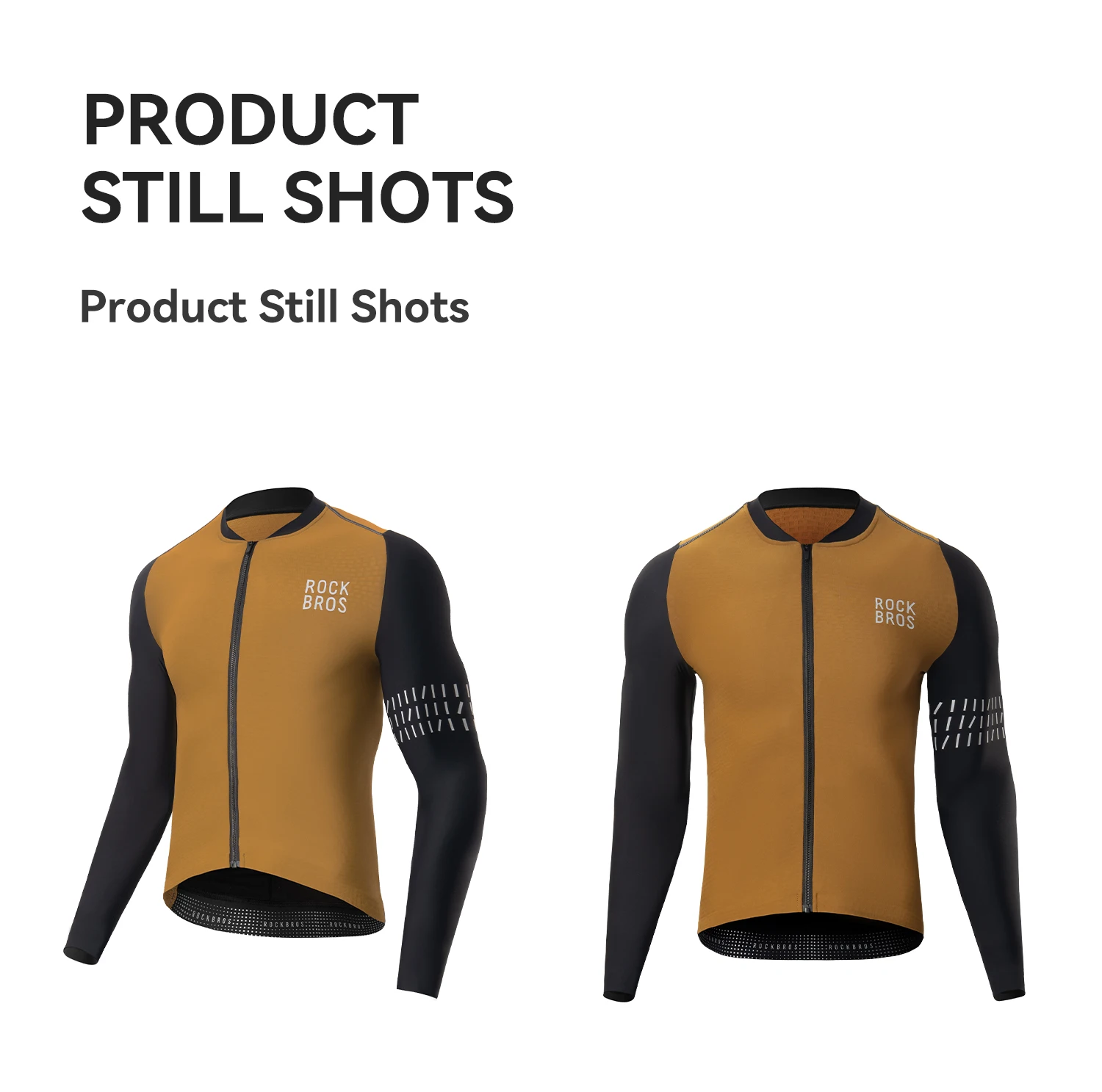 ROCKBROS Radtrikot mit langen Ärmeln, dünnes Fleece-Design, reflektierende Elemente, mit YKK-Reißverschluss, bequeme Fahrradjacke mit langen Ärmeln. – Detail 13