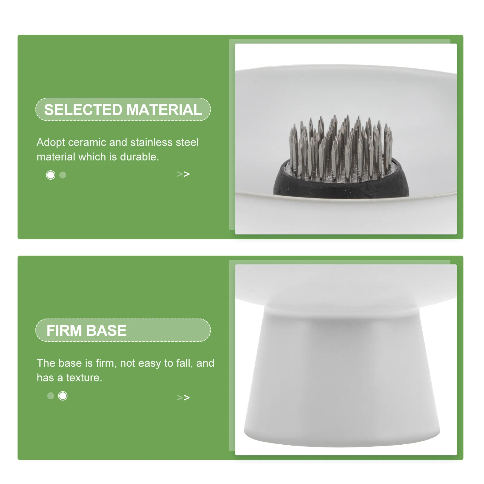 

1Set Unique Ceramic Flower Vessel Stainless Steel Flower Arrangement Holder Decorative Floral Fixing Base Floral Fixation Base