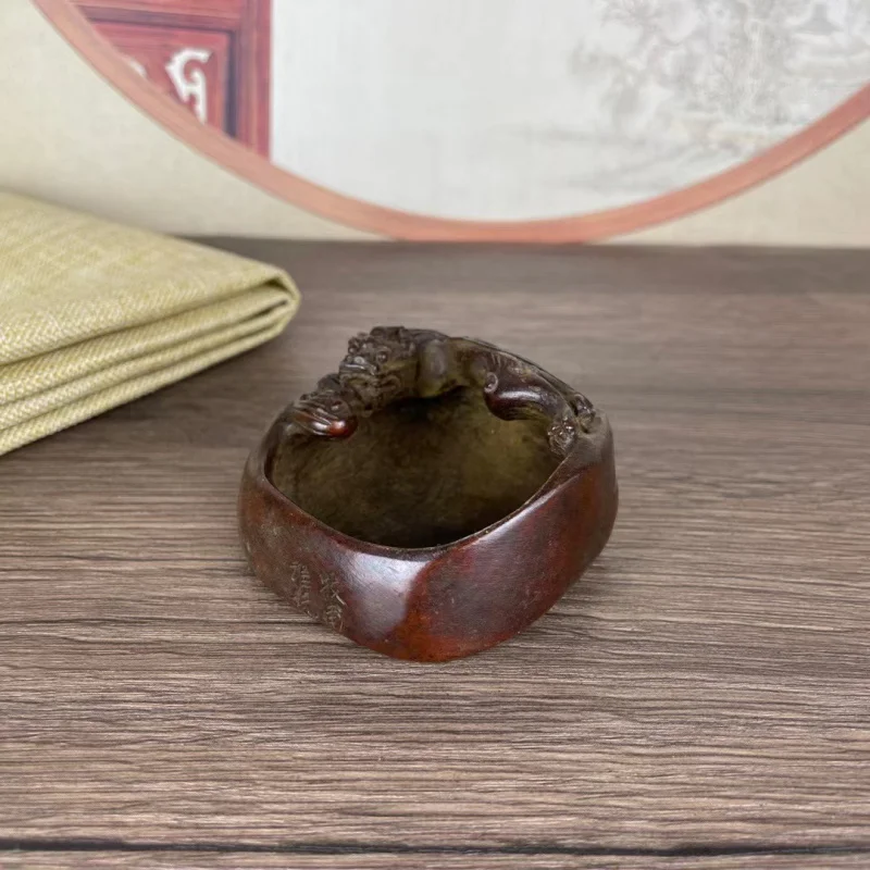 Four Treasures Of The Study Calligraphy Supplies Washer Brush Rest Water Holder Dish Copper Ink Box Old Style