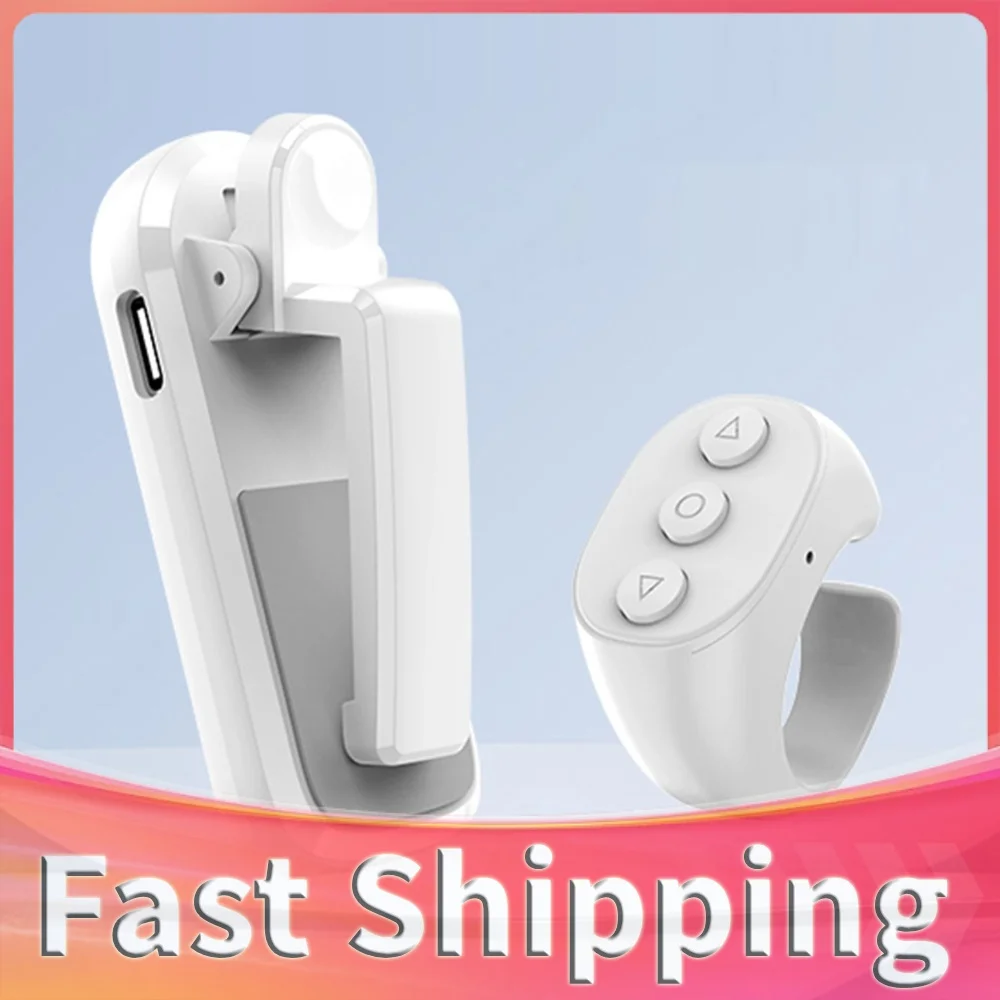 Fingertip Ring RC Page Turners Type-C Rechargeable Multifunction Page Turner Clicker Camera Remote Clicker for Kindle & Tablet