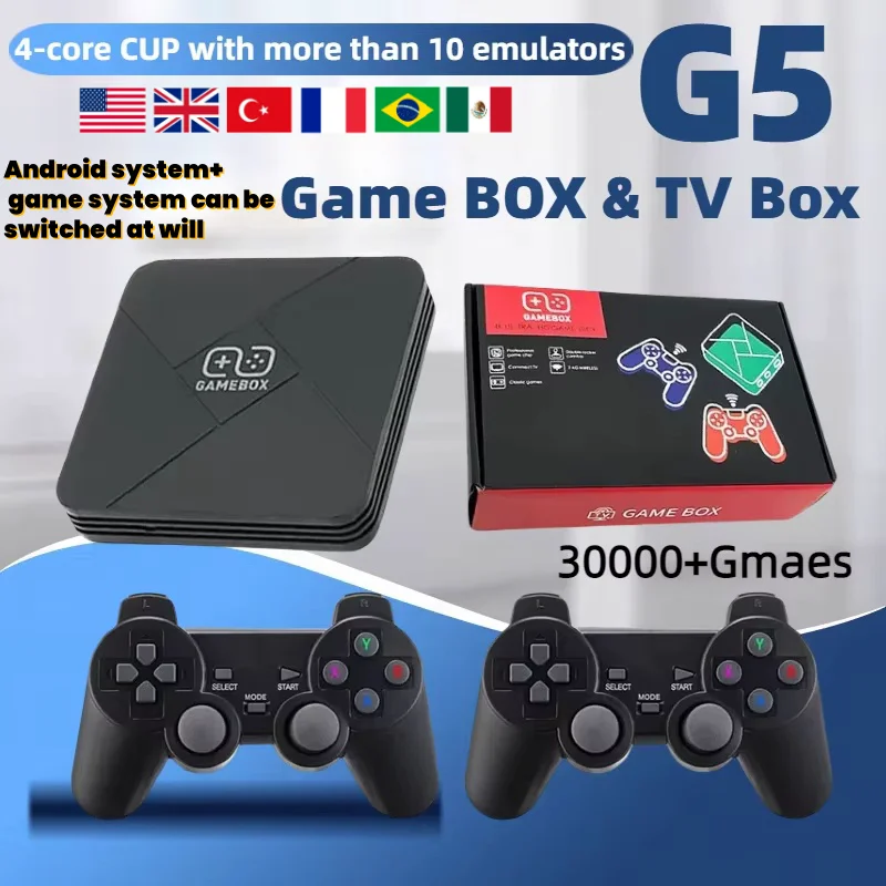 G5 S905X Retro Video Game Box Over 10Simulators Dual-Syste 4Core CPU 4K Super HD Video Game Consolem Support NDS/PS1/PSP TV Box