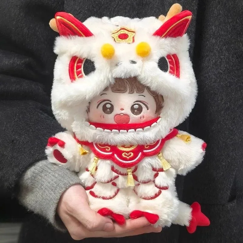 ألعاب من نسيج مخملي 20 سنتيمتر ملابس دمى القطن دمية ملابس السنة الجديدة الوحش بذلة هوديي أفخم دمية استبدال زي