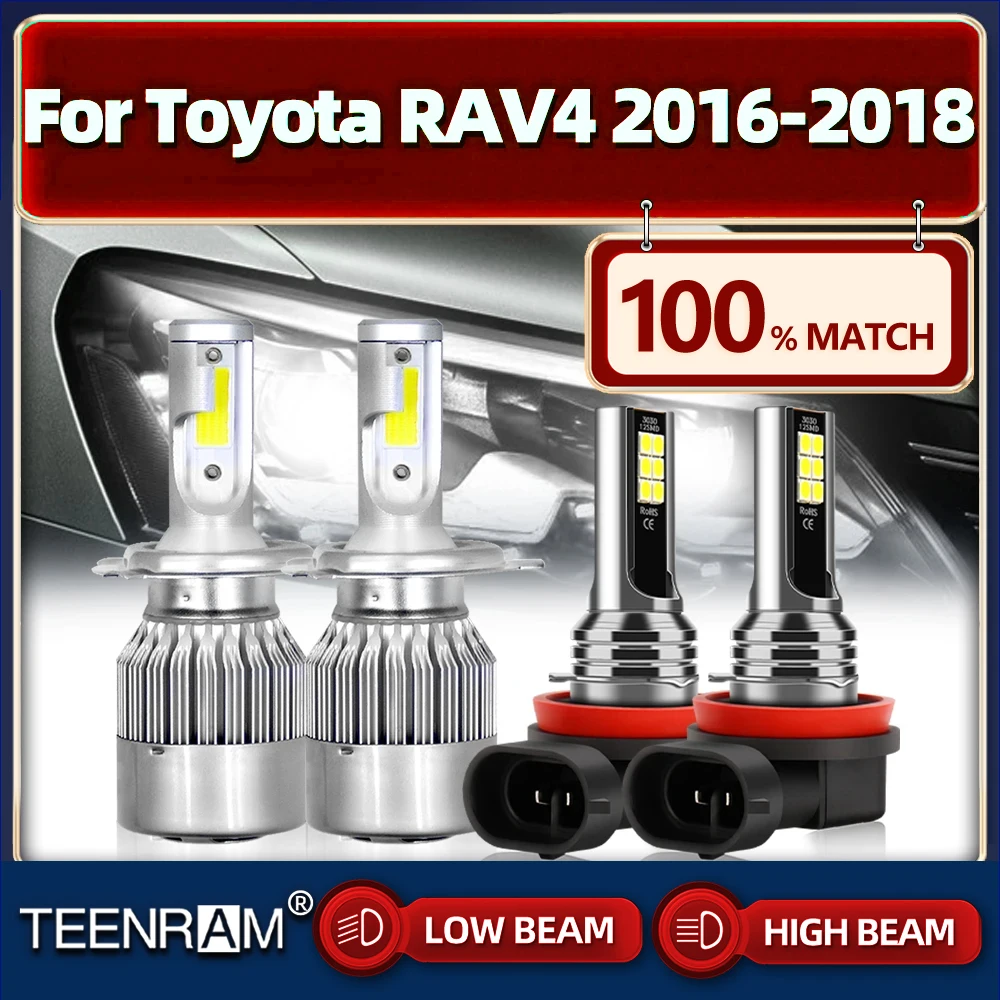 

40000LM Canbus Led Haedlight Bulbs 9012 Turbo Car Lamps H11 Led Fog Light 12V 6000K White For Toyota RAV4 2016 2017 2018