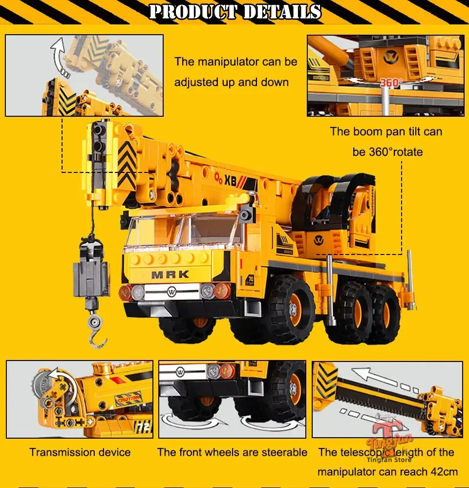 

Engineering Trucks Building Blocks Vehicles Excavator Bulldozer Crane Car Bricks City Construction Boys Toys for Childrens Gifts