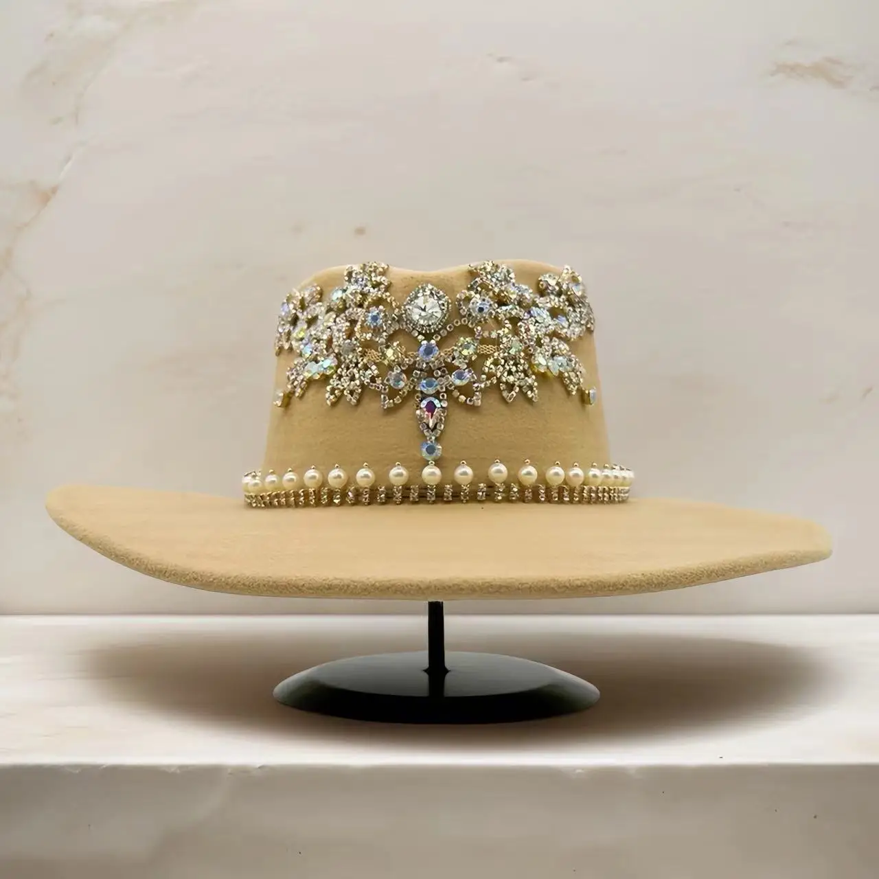 

HongLuan Western Khaki Rhinestone Cowboy Hat Woman for Cowboy Hat Party , Luxury Cowboy Accessories ＆ Cowgirl Jeans Hats for Wom