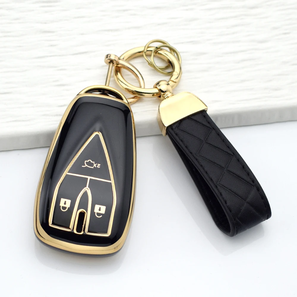 TPU Car Key Case Cover for Changan CS75 PLUS CS55 PLUS CS35 PLUS UNIT UNIK Oshan X7 X5 3 Buttons Anti-Scratch Key Holder Keyring
