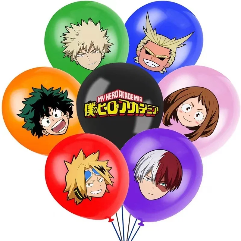 My Hero Academia Geburtstagsparty-Dekoration Einweg-Tischgeschirr Tischdecke Ballons Teller Kuchen Servietten Geschenk Kinder-Party-Zubehör-Set – Detail 8