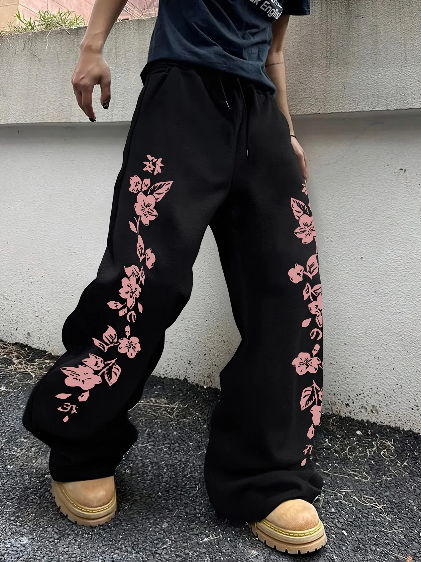 Japanese Style Men's Loose Retro 3D Pattern Printed Loose Street Style Men's and Women's Same Quick Drying Sports Casual Pants