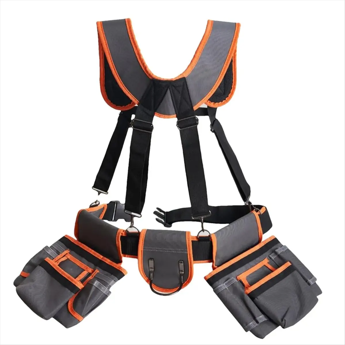 New Heavy Duty Tool Belt Utility Toolbelt Adjustable Waist Holder with Suspenders,19 Pockets for Electrician Plumbing Repair