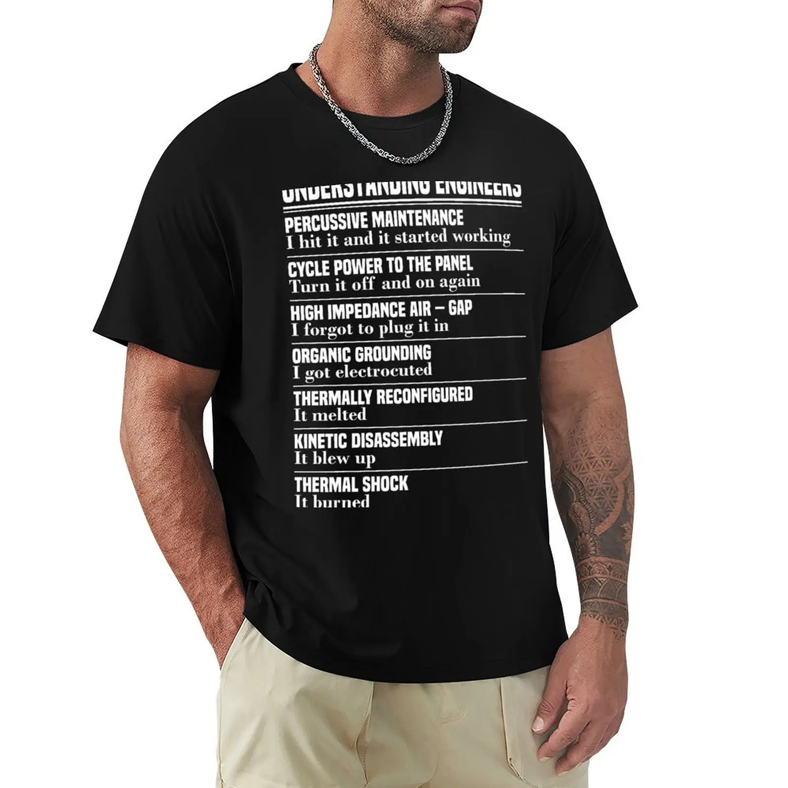 Understanding engineers Percussive maintenance Cycle power to the panel T-Shirt funny t shirts man T-Shirt