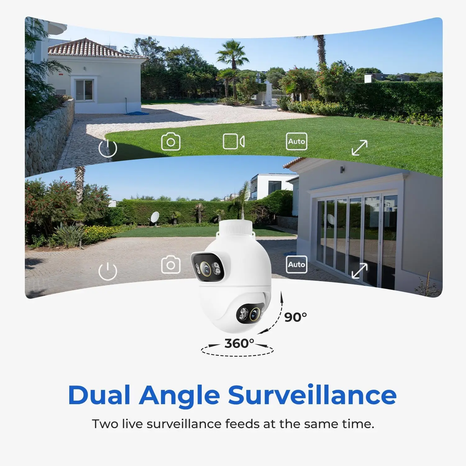 IMILAB EC6 Dual 3K + 3K WiFi Sicurezza domestica 360 Copertura di sorveglianza Telecamera esterna Registrazione Telecamera con faretto attivato dal movimento