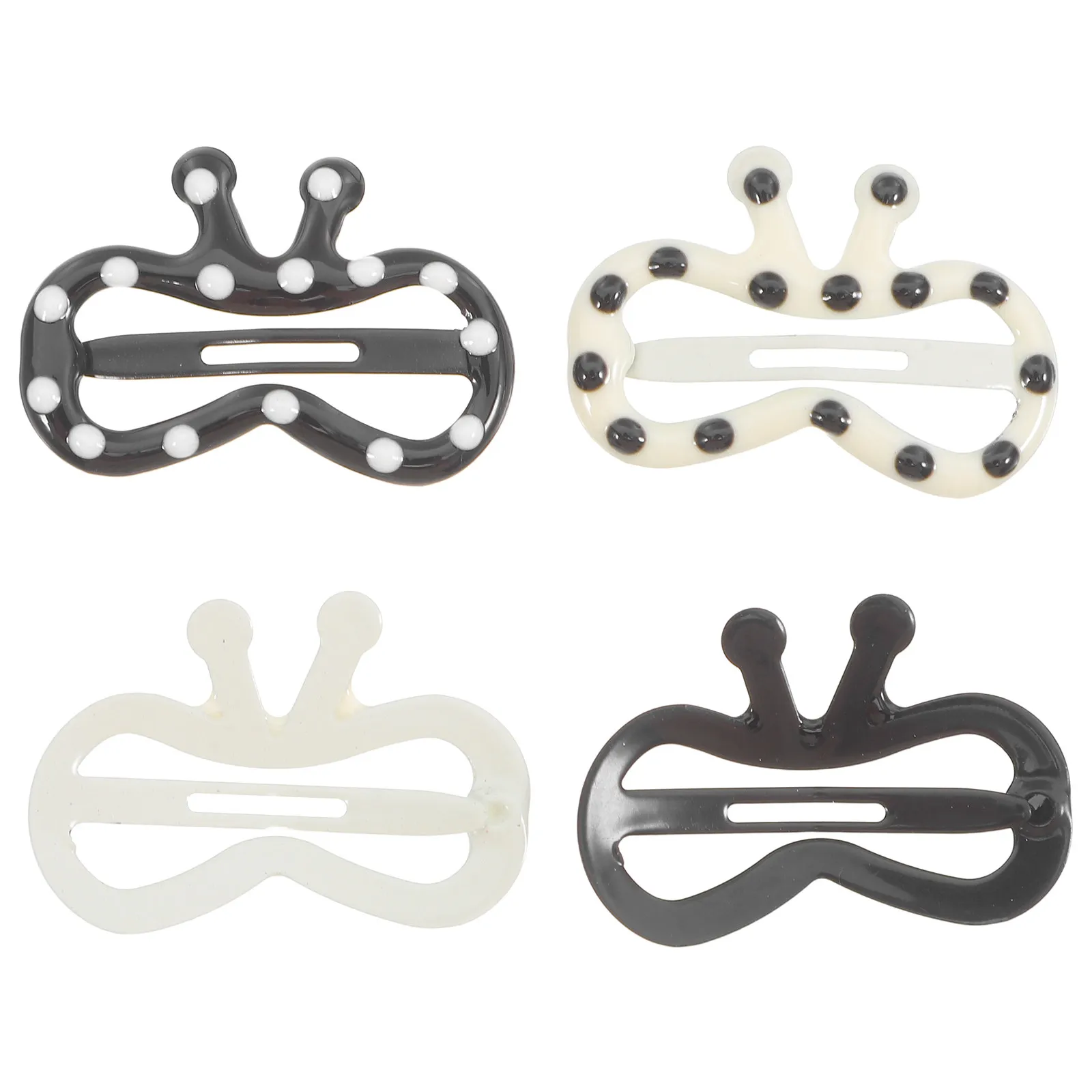 

4Pcs Kids Hair Clips Black White Polka Dot Bowknot Accessories Baby Girls Toddlers Charming Bow Ribbon Barrette Clips